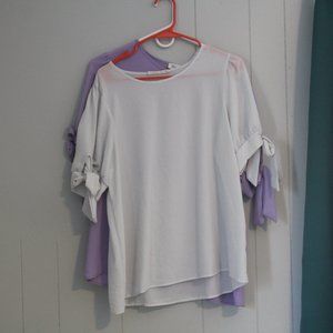 Off-White bow sleeve, woven top